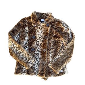 Rainforest Cafe Vintage 90s Cheetah Print Faux Fur Jacket Women's Large (L)